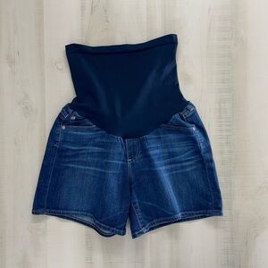 AG maternity denim jean shorts 30 medium blue belly band